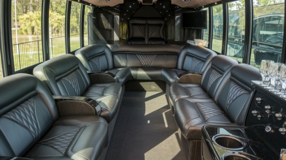 party bus rental interior visalia