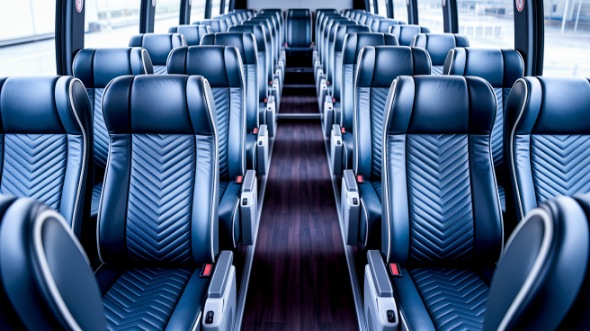 visalia 50 passenger charter bus inside