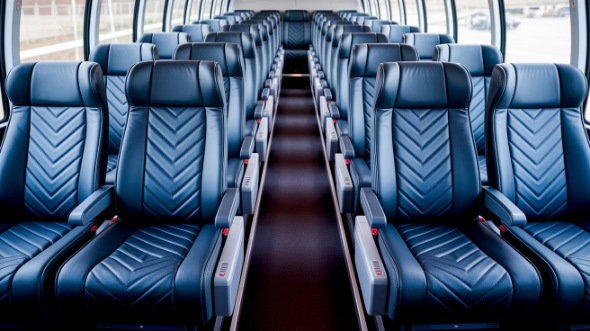visalia 54 passenger charter bus inside