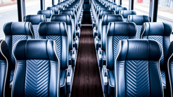 visalia 55 passenger charter bus inside